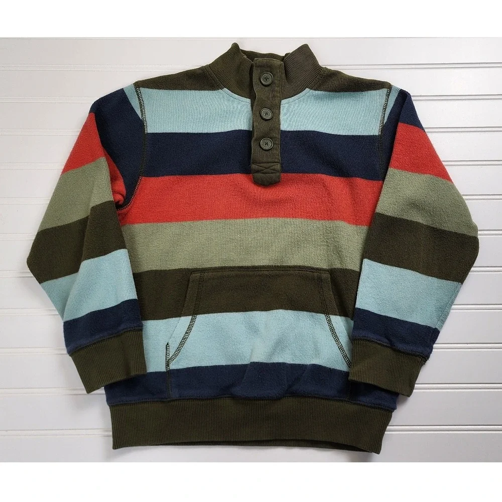 Gymboree‎ Kids Boys Size 8 Striped Mock Neck Pullover Casual Preppy